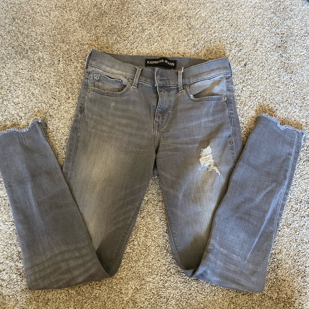 EXPRESS GREY LIGHT WASH JEANS